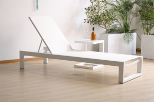 Tumbonas <span class=keywords><strong>de</strong></span> Jardín para Patio Exterior, Tumbonas <span class=keywords><strong>de</strong></span> Aluminio para el Borde <span class=keywords><strong>de</strong></span> la <span class=keywords><strong>Piscina</strong></span>, Tumbonas <span class=keywords><strong>de</strong></span> Malla Blanca para Playa - Product Image 2