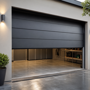 <span class=keywords><strong>Porte</strong></span> de <span class=keywords><strong>garage</strong></span> <span class=keywords><strong>sectionnelle</strong></span> motorisée électrique en aluminium, style industriel moderne, étanche et résistante au vent, pour entrepôt - Product Image 1