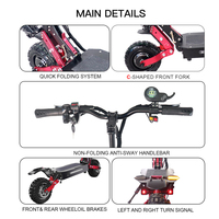 Trottinette électrique Dualtron 11 pouces à double moteur 60v 38ah 5600w, vitesse maximale de 85 km/h, trottinette électrique tout-terrain pour adultes