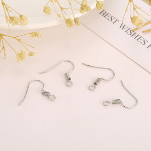 Crochets d'oreilles en métal argenté pour la fabrication de bijoux, accessoires DIY, apprêts, crochet à ressort de 9 mm avec boucle pour boucles d'oreilles, artisanat - Product Image 1