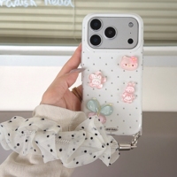 Coque de téléphone transparente avec motif ours 3D mignon, fleurs et paillettes pour iPhone 18 Pro Max, 18 Pro, 17 Pro Max, 17, 16, 15 Pro Max