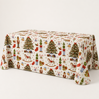 Housse de table rectangulaire en polyester personnalisée à faible MOQ pour événements extérieurs et fêtes – Vente en gros de décorations de Noël