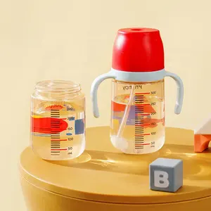 Conservazione e alimentazione delle bevande biberon in PPSU da 240ml Design simulato bottiglie per il latte materno set di bottiglie di forma rotonda Smart Dubai