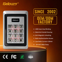 Lecteur de cartes RFID intelligent, clavier de contrôle d'accès autonome, serrure de porte intérieure en alliage de zinc, distance de lecture de 5 cm, 1000 utilisateurs