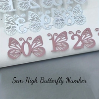 Numero di forma a farfalla 5cm numeri di metallo taglio muore per fare qualsiasi parola fustelle goffratura stencil per Scrapbooking fai da te