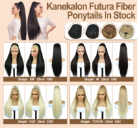 Queues de cheval en fibres Futura lisses et soyeuses en stock, sans nœuds ni perte de cheveux, faciles à démêler, couleur naturelle, résistantes à la chaleur