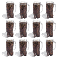 Mug à vin fantaisie de 16 oz, réutilisable, en forme de botte de cowboy, en plastique PS sans BPA, avec poignée, fabriqué au Vietnam, fournitures pour fêtes