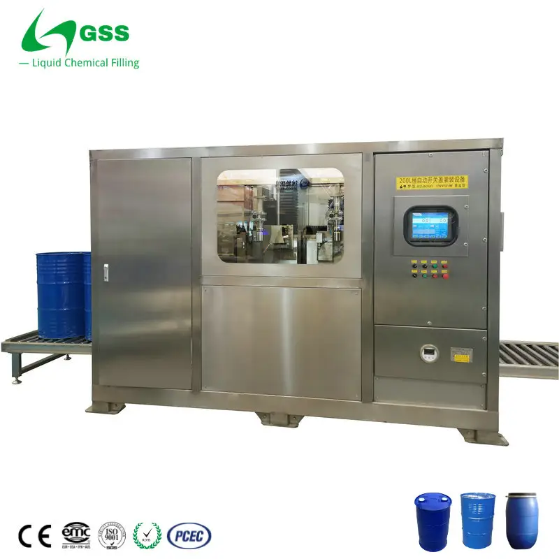 GSS 200l, Machine d'emballage de remplissage chimique, Semi-automatique, peinture, résine, lubrifiant, huile plus fine, agent de durcissement, toluène liquide