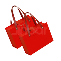 Boîte à bijoux rouge personnalisée Jinbar, boîte en carton vide avec poignée pour coffret cadeau pleine lune