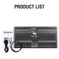 Console de mixage audio professionnelle BTS24 à 24 canaux avec 99 effets DSP, égaliseur graphique 7 bandes, carte son BT USB pour scène