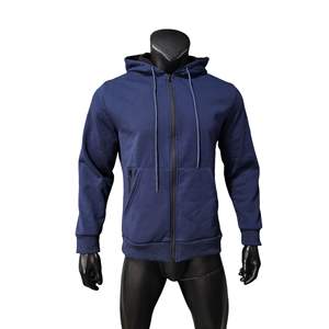 <span class=keywords><strong>Sudadera</strong></span> con Capucha para Hombre, Estilo Americano, Cálida, de Forro Polar, Informal, con Cierre, Diseño Sólido, Talla Grande, para Otoño e Invierno - Product Image 5