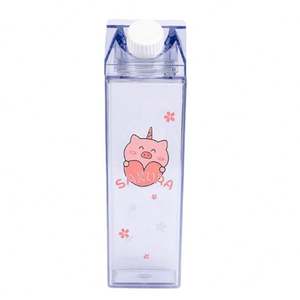 Hot Sale Bpa Free <b>Big</b> Capacity Plastic Clear Transparent Square Milk Box Carton Shaped <b>Water</b> <b>Bottle</b> - Product Image 1
