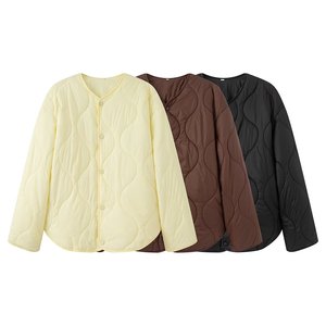 Marca personalizada OEM Logo acolchado moda <span class=keywords><strong>mujer</strong></span> suelta cálida chaqueta de algodón Vintage superventas Casual <span class=keywords><strong>para</strong></span> primavera otoño <span class=keywords><strong>para</strong></span> <span class=keywords><strong>Amazon</strong></span> - Product Image 4