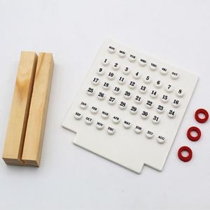 Calendrier de table en bois réutilisable personnalisé en gros avec design ajustable pour bureau, maison, décoration et usage promotionnel - Product Image 1