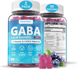 5-htp Vitamin D3 B12 Melatonin miễn phí cho não tâm trạng bình tĩnh VIGO Gaba Gummies 500 mg không đường bình tĩnh Gummies với L theanine - Product Image 1