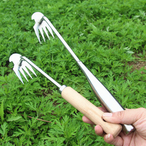 Herramientas multifunción para deshierbe de jardín, deshierbe manual de jardín, mango de madera de acero inoxidable, pala manual para jardín - Product Image 6