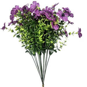 Bouquet de fleurs artificielles en eucalyptus violet, bouquet de feuilles d'eucalyptus en soie, arrangement décoratif - Product Image 5