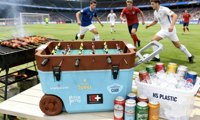 Glacière à roulettes HSP 60L avec table de jeu intégrée, étanche et isotherme pour le camping, les pique-niques et la conservation des aliments