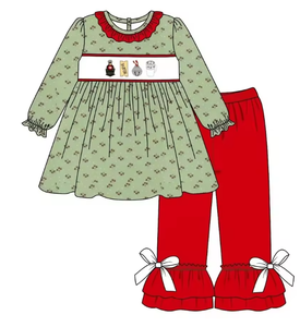 Conjunto de Pijama Navideño Verde de Manga Larga para Niños, Vestido de Navidad, Pantalones, Traje Combinado - Product Image 4