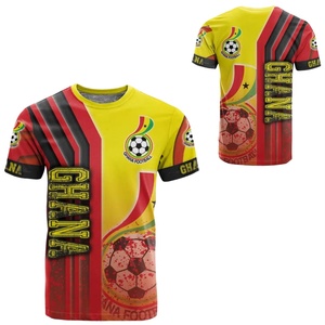 เสื้อฟุตบอลทีมชาติกานา แฟนซี ชุดเหย้า สีเหลืองแดง รุ่น Road to <span class=keywords><strong>Champion</strong></span> ผ้าโพลีเอสเตอร์แห้งเร็ว สำหรับผู้ใหญ่ - Product Image 1