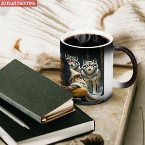Mug en céramique premium 11oz noir givré, tasse à sublimation magique changeant de couleur à la chaleur - Product Image 3