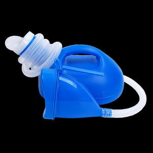 Urinoir ovale bleu de 500 ml avec couvercle pour personnes âgées et adultes, usage domestique - Product Image 1