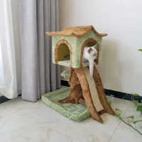 Diskon besar pabrik 150cm mainan lucu anak kucing hewan peliharaan tiang penggaruk rumah mainan kucing pohon menara untuk kucing dalam ruangan