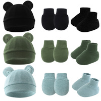 Nuevo Conjunto de 3 Piezas de Gorro, Guantes y Calcetines de Algodón Cálido con Diseño de Mickey Mouse para Bebés Recién Nacidos, Unisex, Color Personalizable