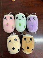 Mignon doux bulle Boba lait thé tasse en forme d'oreiller fraise Anime peluche jouet PP perle tasse forme oreiller jouet en peluche