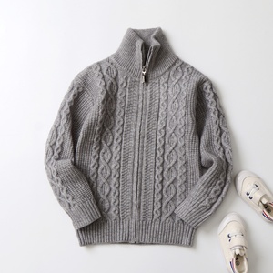Vente en gros de haute qualité pour garçon <span class=keywords><strong>col</strong></span> <span class=keywords><strong>roulé</strong></span> <span class=keywords><strong>col</strong></span> montant cardigan en cachemire pulls en coton pour enfants vêtements d'automne et d'hiver - Product Image 4