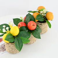 Plantes vertes artificielles en pot faites à la main de 8,5 cm pour la décoration de la maison, plante artificielle avec pot, citronnier artificiel en pot
