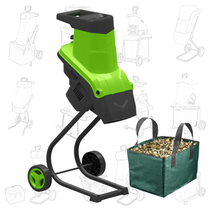 Vertak 2200W/2500W déchiqueteuse de feuilles d'herbe multifonctionnelle broyeur de feuilles électrique de jardin avec sac de collecte - Product Image 3