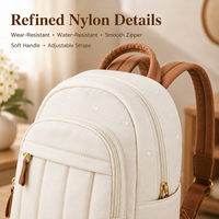 Mini sac à dos personnalisé en nylon léger, imperméable, durable, beige naturel, décontracté, petit, portable, pour femmes, sac à dos de poche quotidien