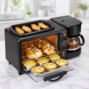 Estación de Desayuno 3 en 1 que Incluye Cafetera, Plancha Antiadherente y Horno Tostador de 4 Rebanadas, Desayuno Versátil - Product Image 2