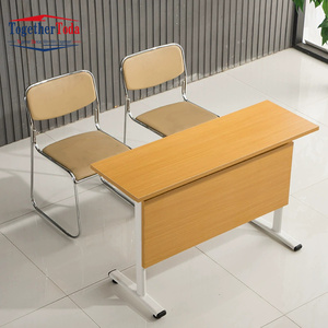 Table de réunion, de formation et d'étude, bureau pliable pour le personnel avec roulettes, bureau pliable - Product Image 6