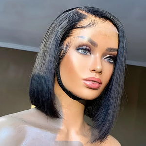 วิกผมบ๊อบทำจากผมแท้ ไม่ต้องใช้กาว  พร้อมผมที่ถอนมาแล้ว 13x4 HD Lace Front  วิกผมแท้แบบสวมใส่ได้ทันที - Product Image 2