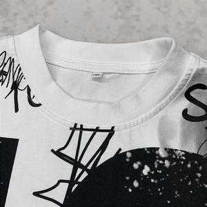 Mode poids lourd français éponge t-shirts Streetwear surdimensionné imprimé graphique T-shirts acide lavage à manches longues t-shirt pour hommes - Product Image 3