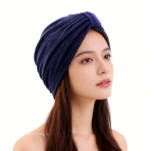 Foulard torsadé pré-noué multifonctionnel pour femme, couleur unie, en polyester élastique, tendance et très vendu - Product Image 4