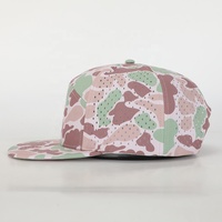 Gorra deportiva de 7 paneles con diseño de logotipo OEM, gorras de camuflaje de pato de la vieja escuela personalizadas al por mayor, gorra Snapback con agujero cortado con láser