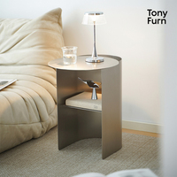 Table console moderne et créative en acier inoxydable irrégulier pour salon, meuble de rangement et porte-revues