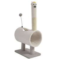 Arbre à chat en sisal avec tunnel et grotte pour chatons et chats d'intérieur, avec boule de jeu
