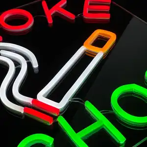 Señal Led personalizada para tienda de humo, señal de neón abierta para negocios