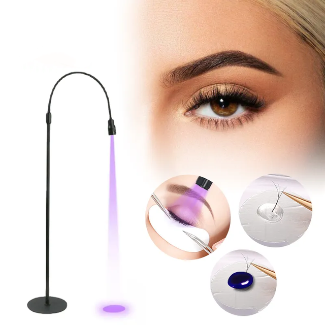 5W 10W Adjustable Uv Lash Lamp with Foot Pedal for Lash Extensions Uv Glue Dryer Nail False Eyelashes Led Light