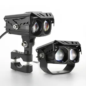 Waterproof IP67 Motorcycle Led Spotlight Auxiliary Light Motorcycle Dual Color Driving Headlight Fog Lamp Lighting System