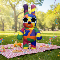 Costume gonflable personnalisé ours lapin coloré Mascotte défilé Personnage adulte Cosplay Anniversaire Halloween Fête Événement Ensemble en peluche
