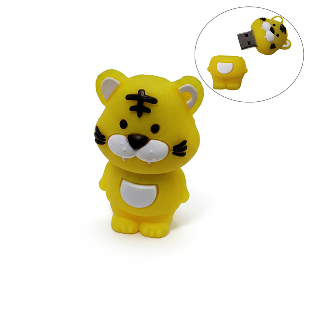 Cartoon Animal Tiger-Shaped USB Flash Drive 2.0 4GB 8GB 16GB Cartoon Memory Stick Pen Drive Wholesale Pendrive Cute U Disk