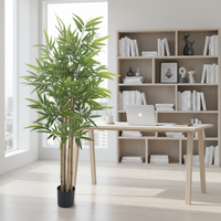 Bonsaï artificiel en bambou avec pot - Mini plante d'intérieur écologique en PE résistante aux UV - Décoration pour mariage et Pâques