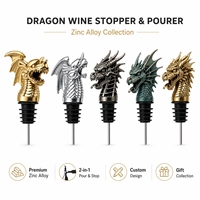 Bouchon de bouteille de vin en forme de tête de dragon, verseur en alliage de zinc, accessoire de bar, cadeau, OEM, ODM, souvenir promotionnel