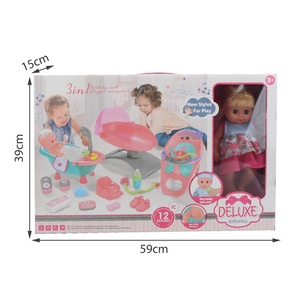 <span class=keywords><strong>3</strong></span> in 1 accessori realistici e giocosa vestire Set di bambole con vasca e seggiolone giocattolo per bambine Set di bambole per bambini - Product Image 6