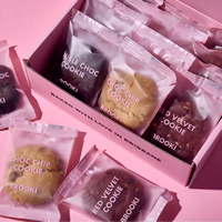 Boîte d'emballage pour biscuits avec impression de logo personnalisée, boîte à biscuits en papier rose, emballage pour un seul biscuit